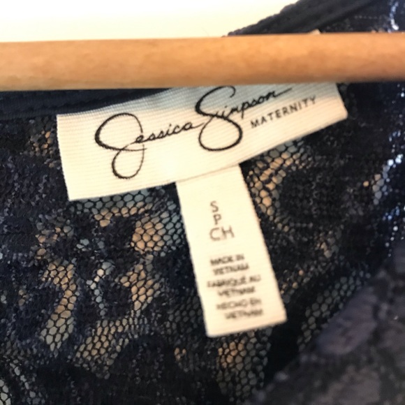 Jessica Simpson Maternity navy 3/4 sleeve  blouse - Picture 3 of 5